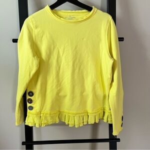 Neon Buddha Cape Side Ruffled Hem Pullover Sweatshirt Size M